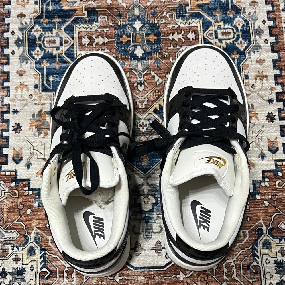 Nike Black and White Dunk Low LX Women’s Sneakers - Picture 8 of 8